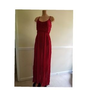 Crimson Backless Sundress